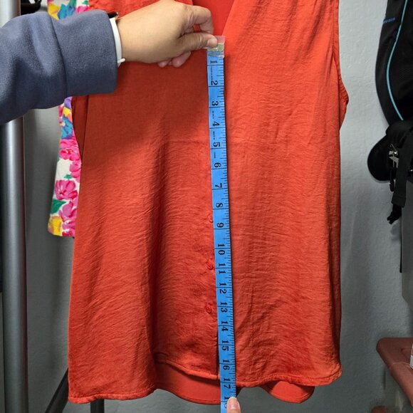 Banana Republic Sleeveless Button-Down Top XS – Vibrant Orange - Picture 8 of 10